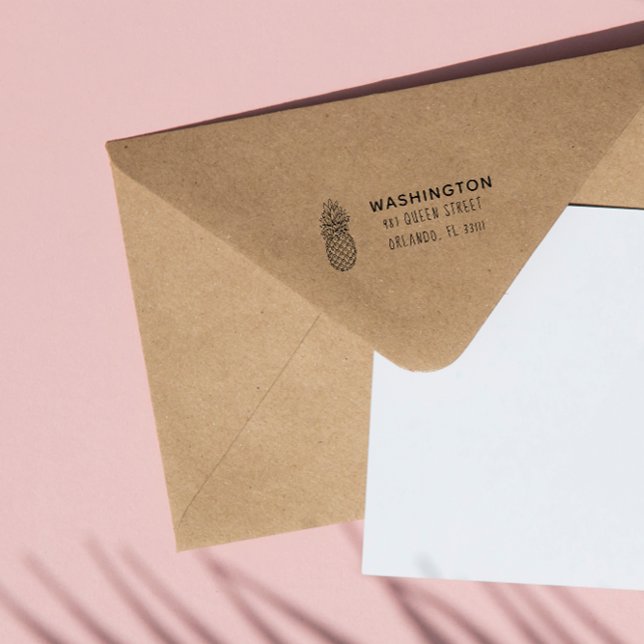Tropische Ananas-Individuelle Name-Rücksendeadress Permastempel (Von Creator hochgeladen)