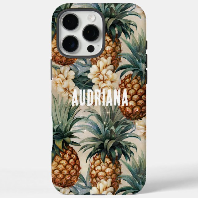 Tropische Ananas iPhone 16 Pro Max Hülle (Rückseite)