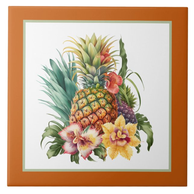 Tropische Ananas-Liebhaber, die Business Zuhause m Fliese (Vorderseite)