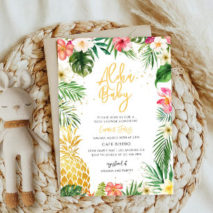 Tropische Ananas-Luau-Baby-Party Einladung