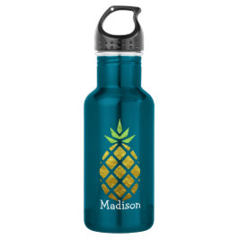 Tropische Ananas mit Ihrem Namen Edelstahlflasche