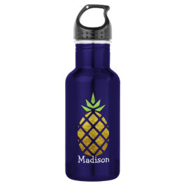 Tropische Ananas mit Ihrem Namen Edelstahlflasche