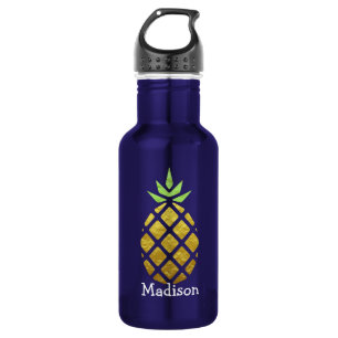 Tropische Ananas mit Ihrem Namen Edelstahlflasche