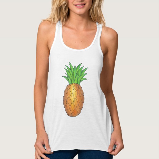 Tropische Ananas Obst Hawaiianische Insel Hawaii Tank Top (Vorderseite)