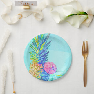 Tropische Ananas Pappteller