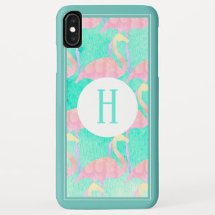 Tropische Ananas Pink Flamingos Monogramm Case-Mate iPhone Hülle