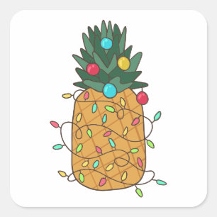 Tropische Ananas Quadratischer Aufkleber