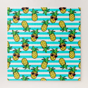 Tropische Ananas: Retro-Sonnenbrillen Muster.