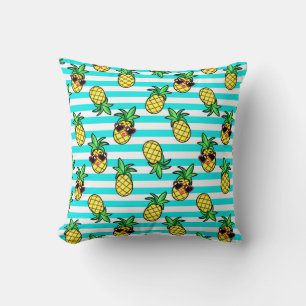 Tropische Ananas: Retro-Sonnenbrillen Muster. Kissen
