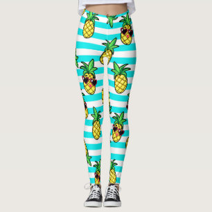 Tropische Ananas: Retro-Sonnenbrillen Muster. Leggings