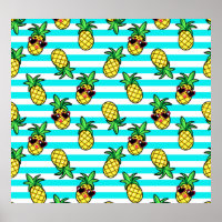 Tropische Ananas: Retro-Sonnenbrillen Muster.