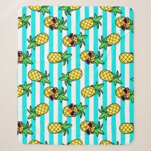 Tropische Ananas: Retro-Sonnenbrillen Muster. Sherpadecke