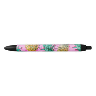 Tropische Ananas & Rosa Marmor Modern Bunt Kugelschreiber
