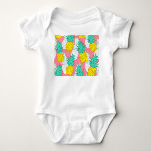 Tropische Ananas: Roter Cartoon Chic. Baby Strampler