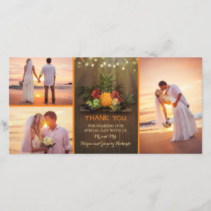 Tropische Ananas Rustic Beach Hochzeit Vielen Dank Dankeskarte