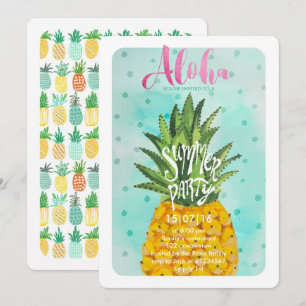 Tropische Ananas Sommer-Luau-Party-Einladung Einladung