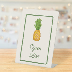 Tropische Ananas Strand Open Bar Hochzeit Sockelschild