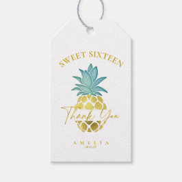 Tropische Ananas Sweet 16 Danke, ID922 Geschenkanhänger
