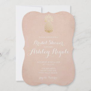 Tropische Ananas und Blush Pink Bridal Einladung