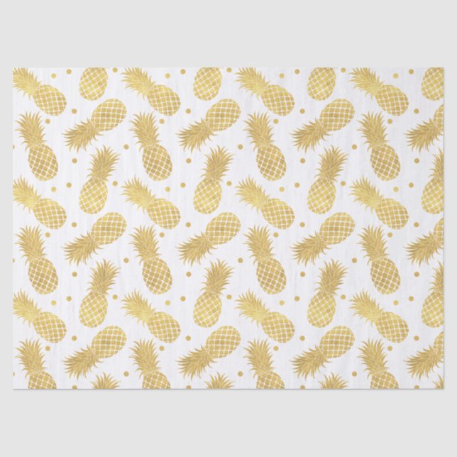 Tropische Ananas und Confetti-Punkte Seidenpapier (Vorderseite)