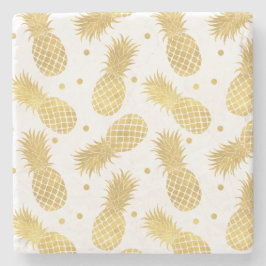 Tropische Ananas und Confetti-Punkte Steinuntersetzer