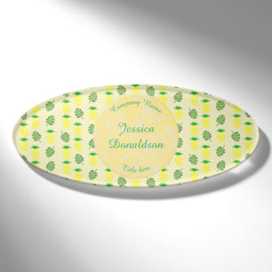 Tropische Ananas- und Palmenmuster-Blätter Namenschild