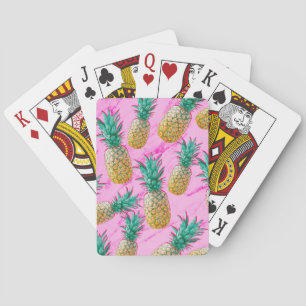 Tropische Ananas und rosa Marmor modern bunt Spielkarten