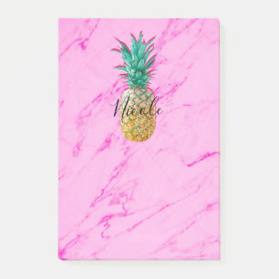 Tropische Ananas und rosa Marmor Moderne Farben Post-it Klebezettel