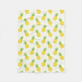 Tropische Ananas und Streifen Fleecedecke