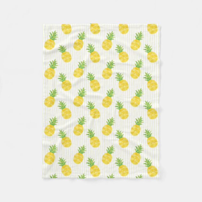 Tropische Ananas und Streifen Fleecedecke (Vorderseite)
