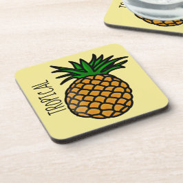 Tropische Ananas Untersetzer aus Kunststoff mit Ko