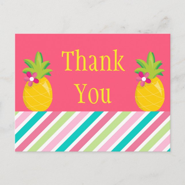 Tropische Ananas Vielen Dank Postkarte (Vorderseite)