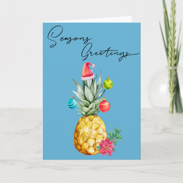 Tropische Ananas Weihnachtsfeiertage Frohe Festtag Karte (Vorderseite)