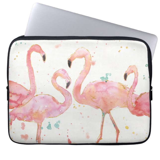 Tropische | Ansammlung der Flamingos Laptopschutzhülle (Vorderseite)