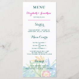 Tropische Aquamarine Berry Pink Zickzack Hochzeit Programm