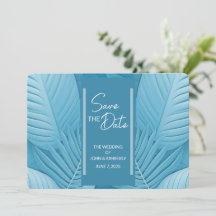 Tropische Aquamarine Hochzeit Speichern Sie die Da