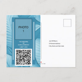 Tropische Aquamarine Hochzeitsankündigung Postkart Ankündigungspostkarte