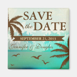 Tropische aquamarine landschaftliche Strand-Save Magnet