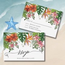 Tropische Aquarell-Hawaiianische Blumenhochzeit RS