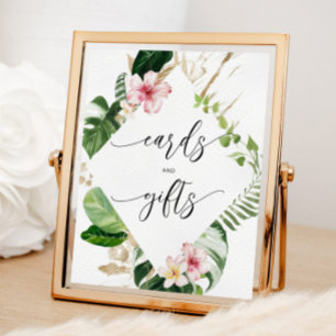 Tropische Aquarell-Monstera-Karten und Geschenke Poster