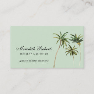 Tropische Aquarell-Palmbaum-Schmuckdesignerin Visitenkarte