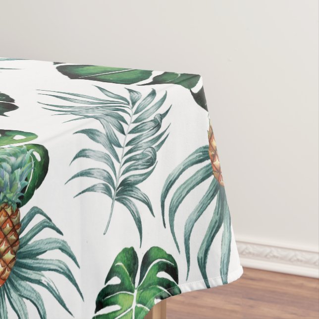 Tropische Aquarellananasmalerei auf Weiß Tischdecke (Beispiel)