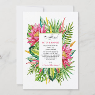 Tropische Arrangement Hochzeitsanzeige in Abwesenh Einladung