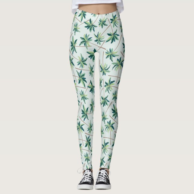 Tropische australische Fuchsschwanz-Palme Leggings (Vorderseite)
