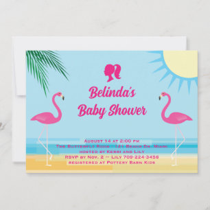 Tropische Baby Shower-Einladung Party Blau Einladung