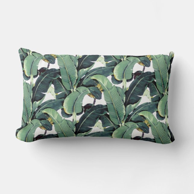 Tropische Banane verlässt Palme lumbales Lendenkissen (Vorderseite)