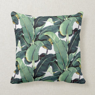 Tropische Banane verlässt Palmethrow-Kissen Kissen
