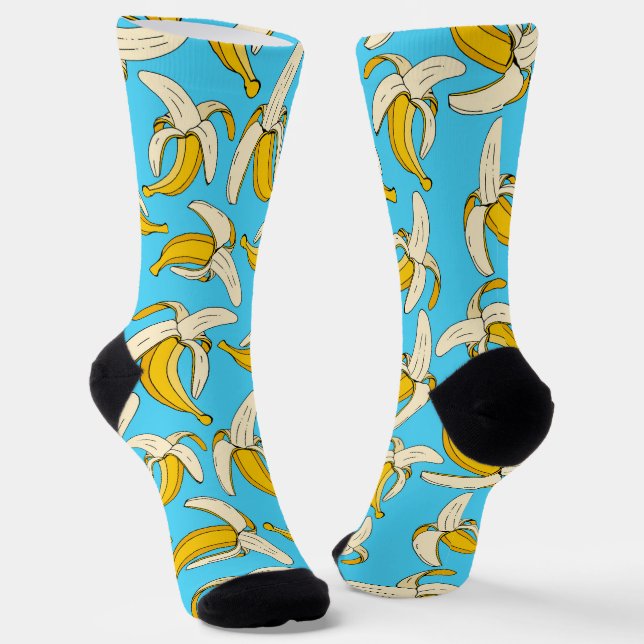 Tropische Bananenfruchtdruckfutter Gemustert Socken (Gewinkelt)