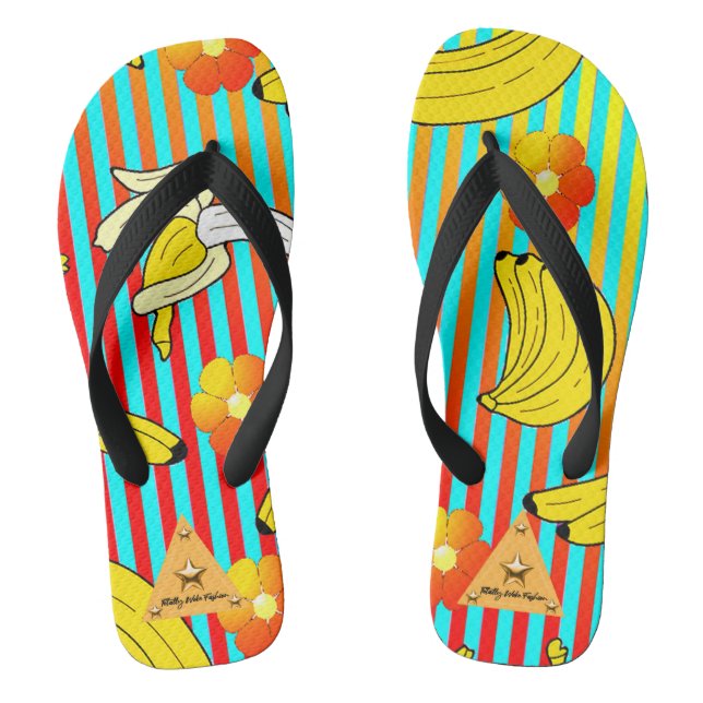 Tropische Bananenstreifen Flip Flops (Fußbett)