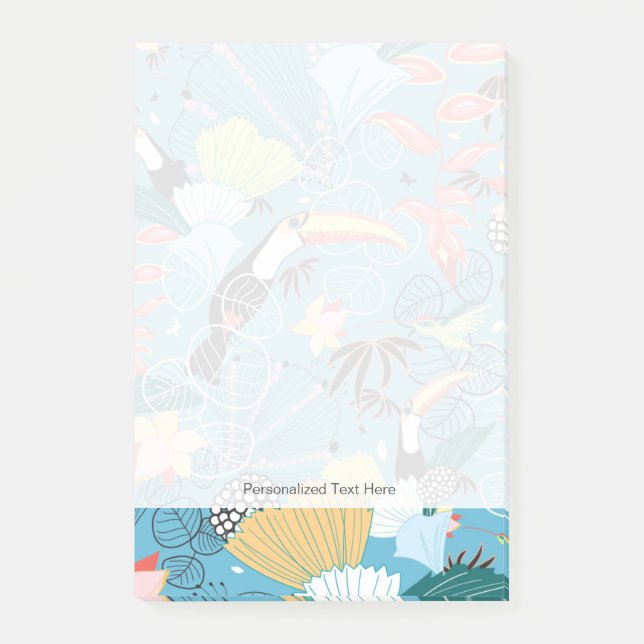 Tropische Beschaffenheit mit Toucans und Kolibris Post-it Klebezettel (Vorderseite)